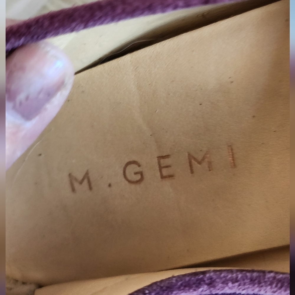 M. GEMI The Felize Suede Burgundy LEATHER MOCCASIN SZ 39.5 US 9.5 - Picture 4 of 11